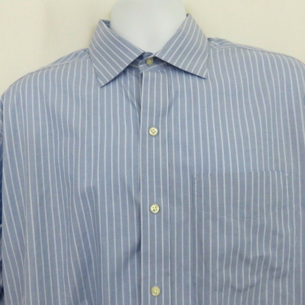 Tommy Hilfiger Blue White Stripe Shirt 100% Cotton